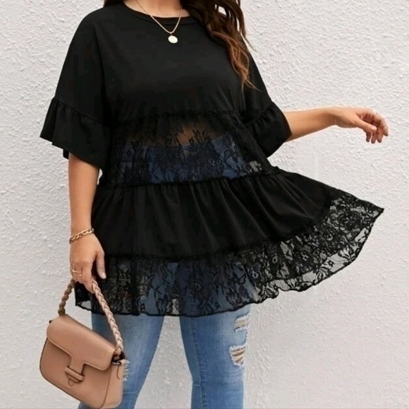 💥NEW💥 SHEIN LACE TUNIC TOP SZ 3X - Picture 2 of 4